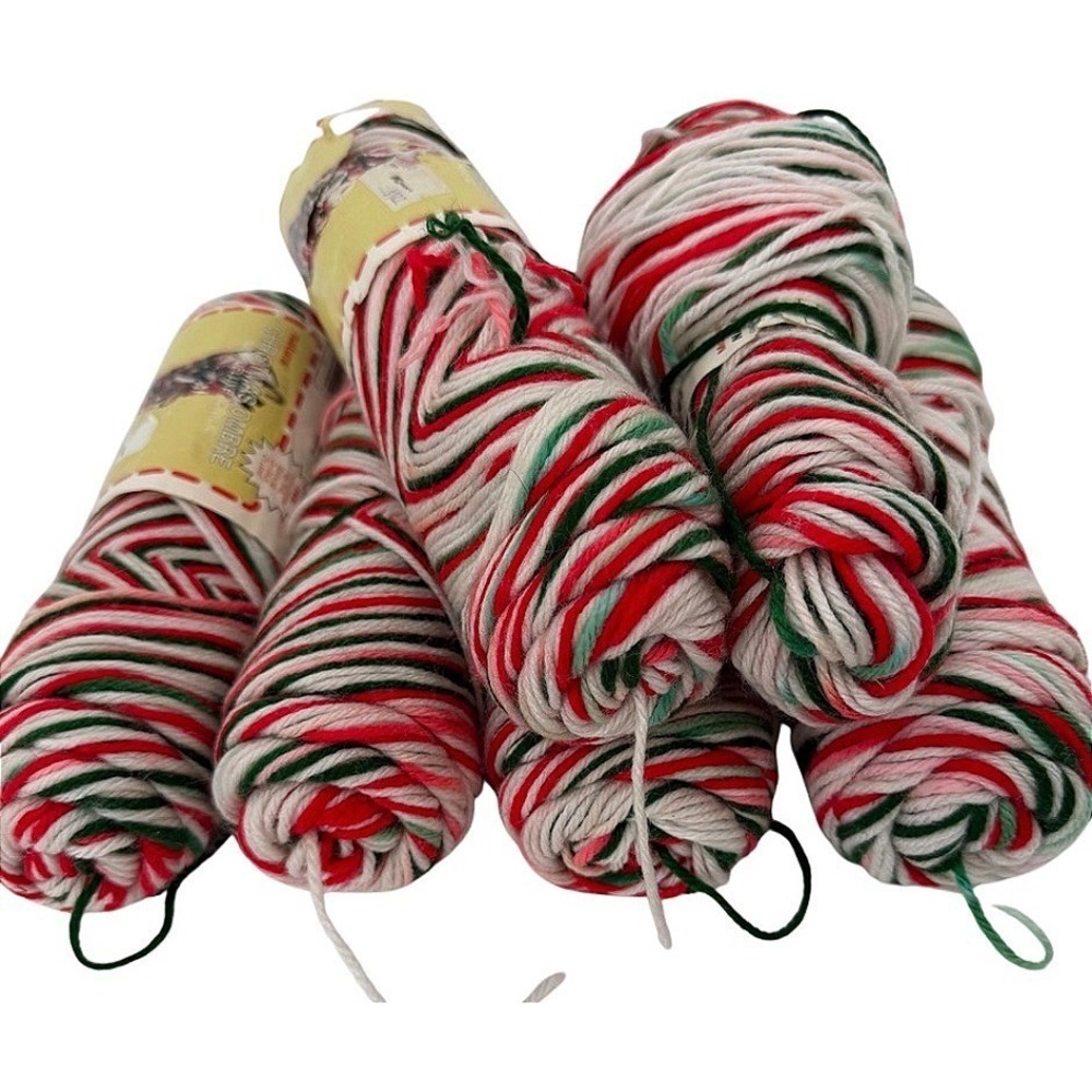 VTG Natura Christmas Ombre Holiday Yarn Yarn Lot of 6 Skeins 4 Ply Worsted